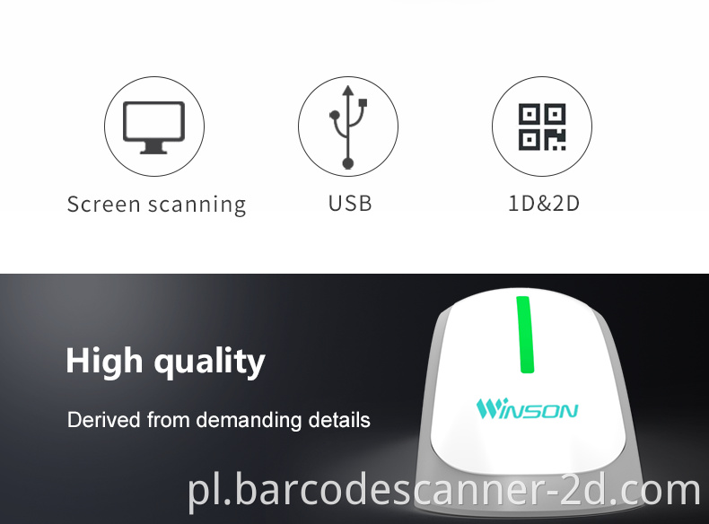 Winson WNI-9610 Nowy styl produkt 2D CMOS Skaner kodów kreskowych POS QR Skaner kodu